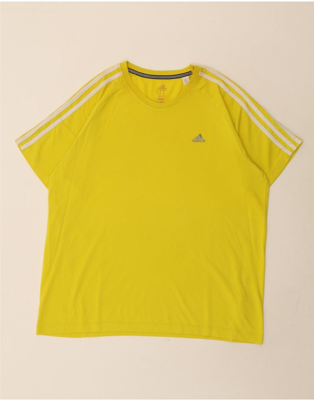 Adidas Herre Climalite T-Shirt Top Stor Gul Bomuld
