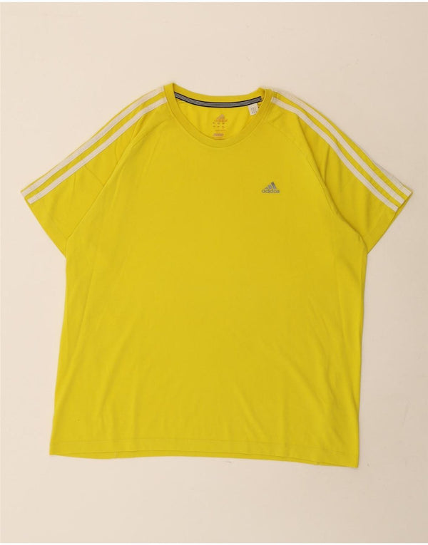 Adidas Herre Climalite T-Shirt Top Stor Gul Bomuld