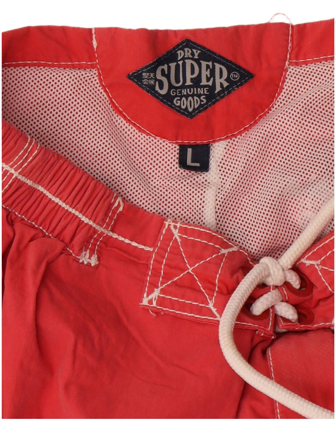 Superdry grafiske badeshorts til mænd, store røde polyester
