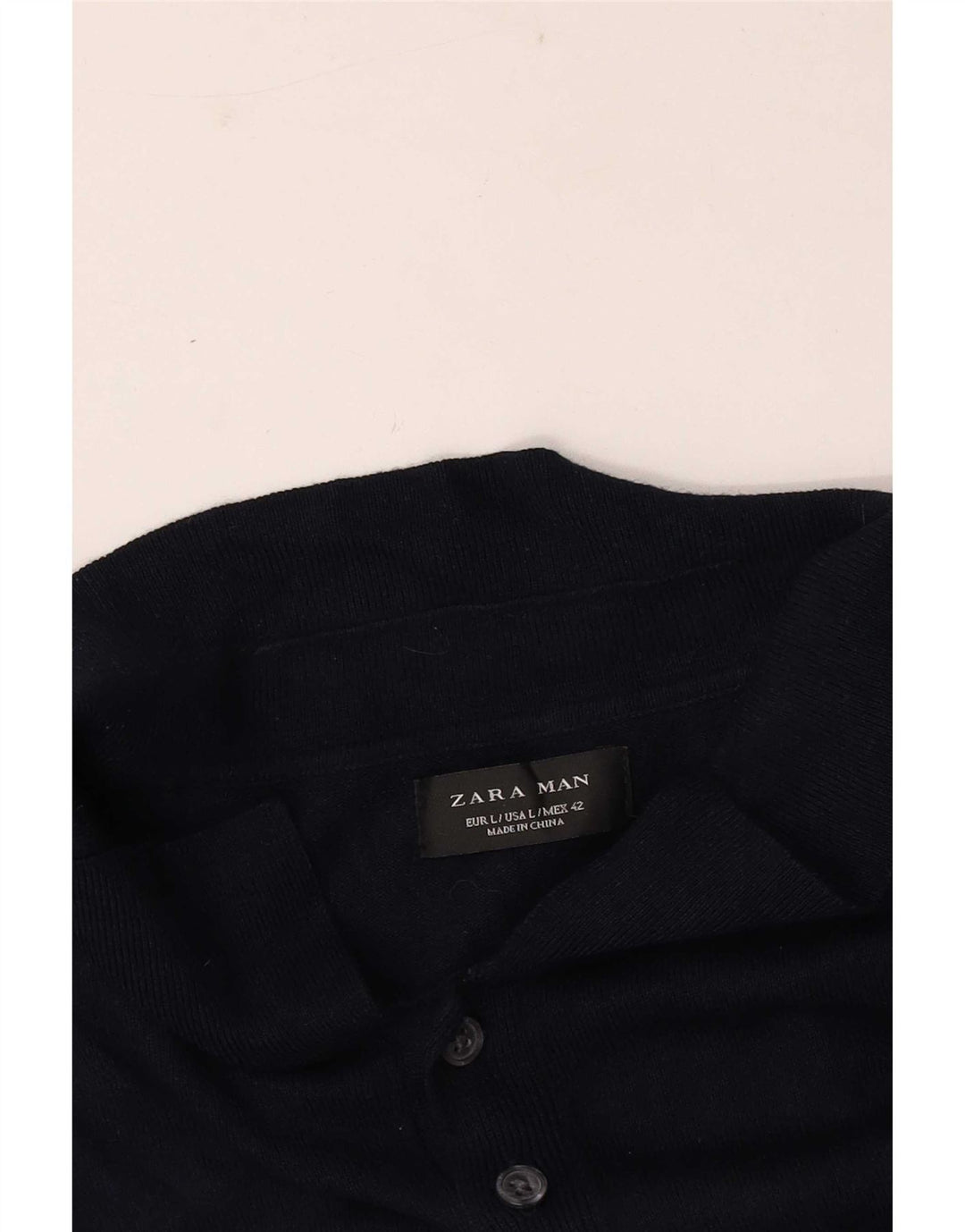 Zara Herre Polo Shirt Large Navy Blue