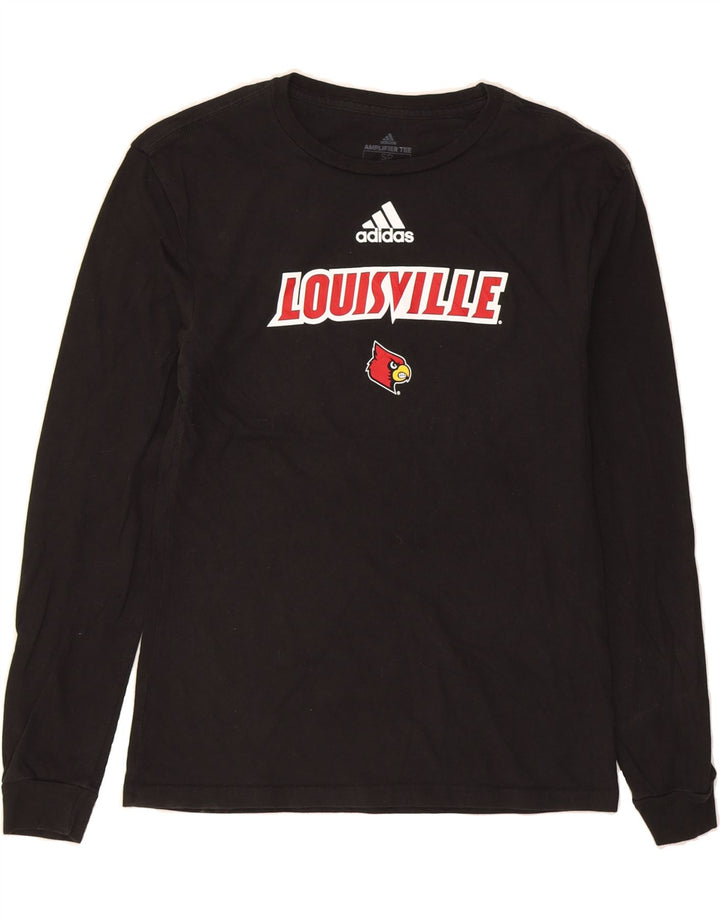 ADIDAS Mens Louisville Graphic Top Long Sleeve Small Black Vintage Adidas and Second-Hand Adidas from Messina Hembry 