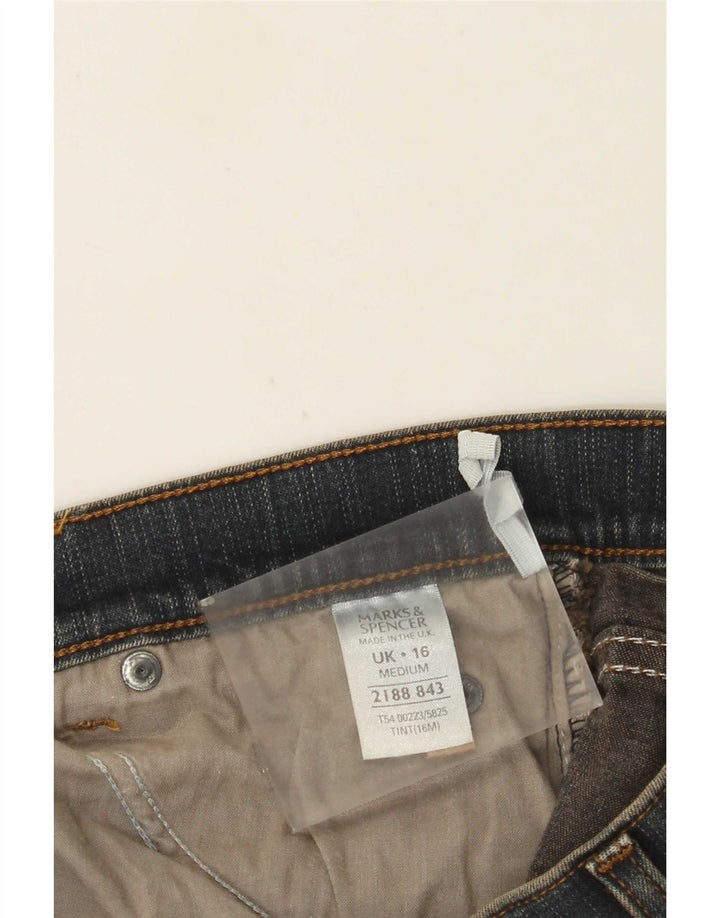 Marks & Spencer Dame Bootcut Jeans UK 16 Large W32 L31 Blue Cotton