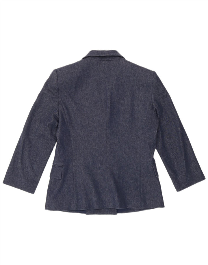 Trussardi Dame 3/4-ærmet dobbeltradet blazerjakke IT 42 Mellemblå