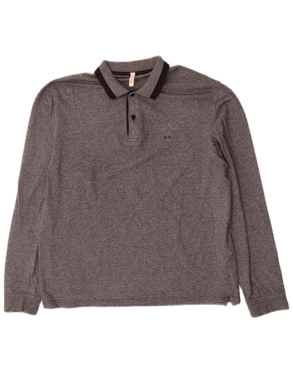 Sun68 Langærmet herre poloshirt XL grå bomuld