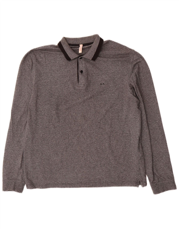Sun68 Langærmet herre poloshirt XL grå bomuld