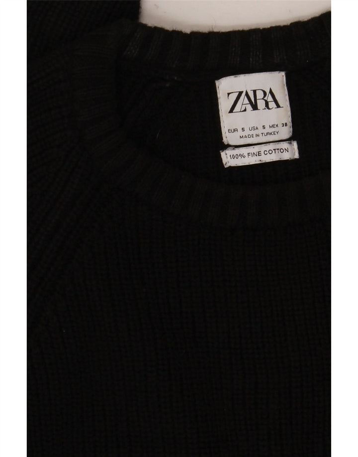 Zara Herre sweater med rund hals, lille sort bomuld