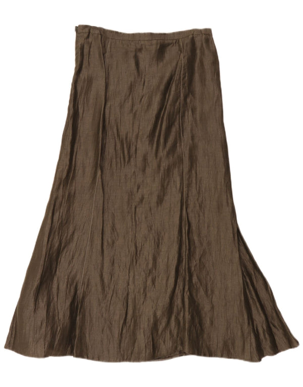 Gerry Weber Dame Højtalje Maxi Nederdel UK 10 Small W30 Khaki