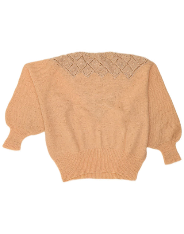 Vintage dame sweater med rund hals DK 18 XL Beige Argyle/Diamond