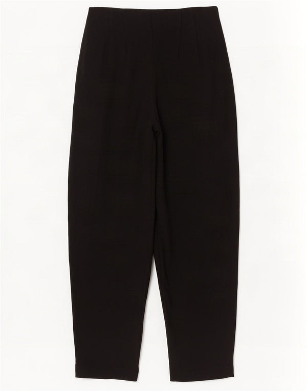 Zara Womens High Waist Pegged Casual Trousers XS W24 L28 Black Viscose