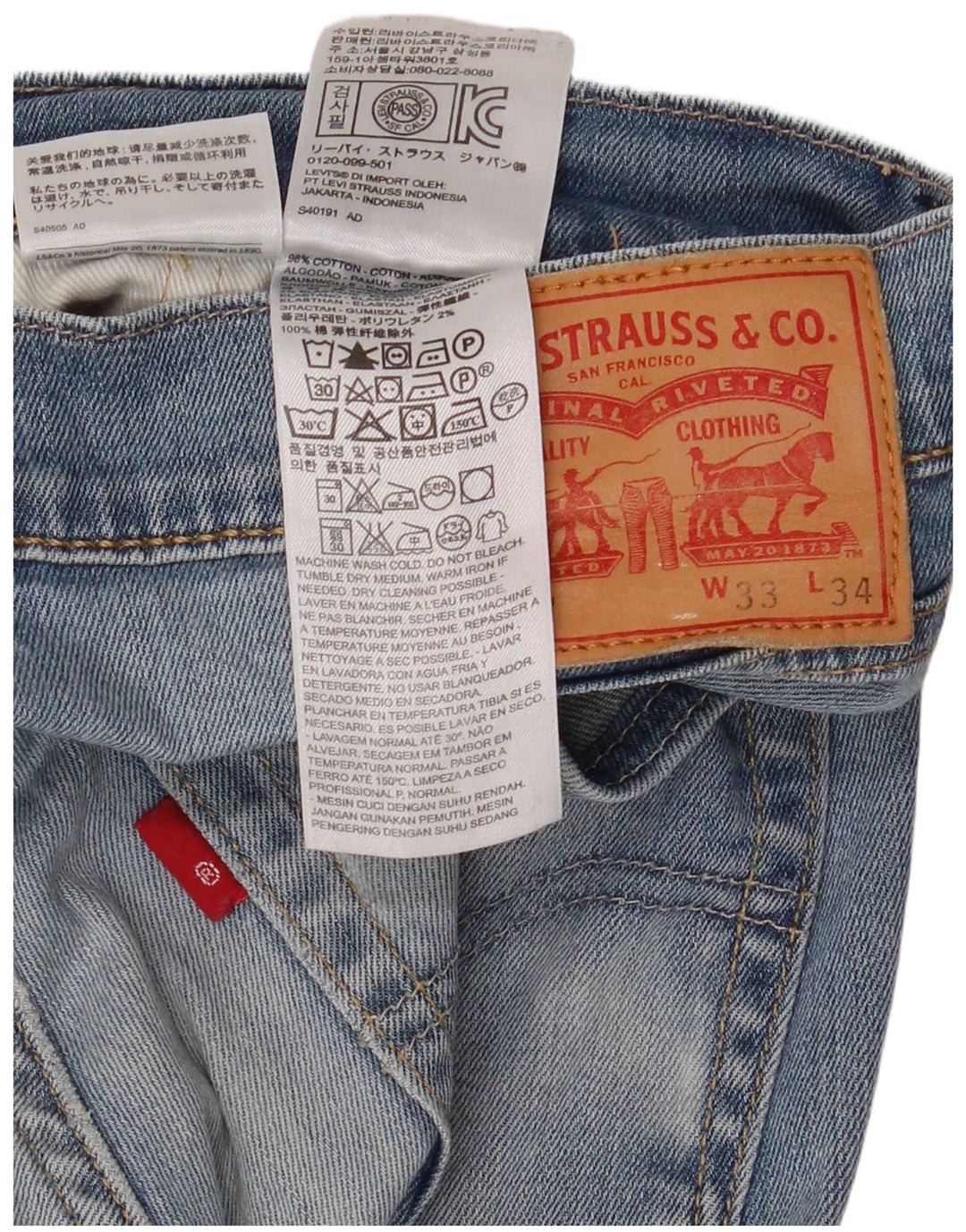 Levi's Herre 511 Slim Jeans W33 L34 Blå Bomuld