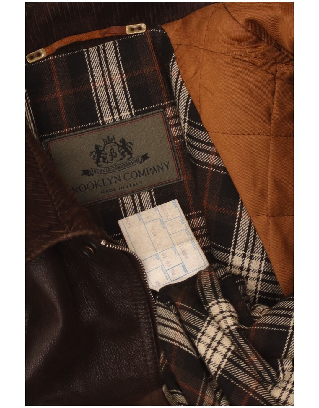 Vintage herre læderjakke IT 50 Stor brunt læder