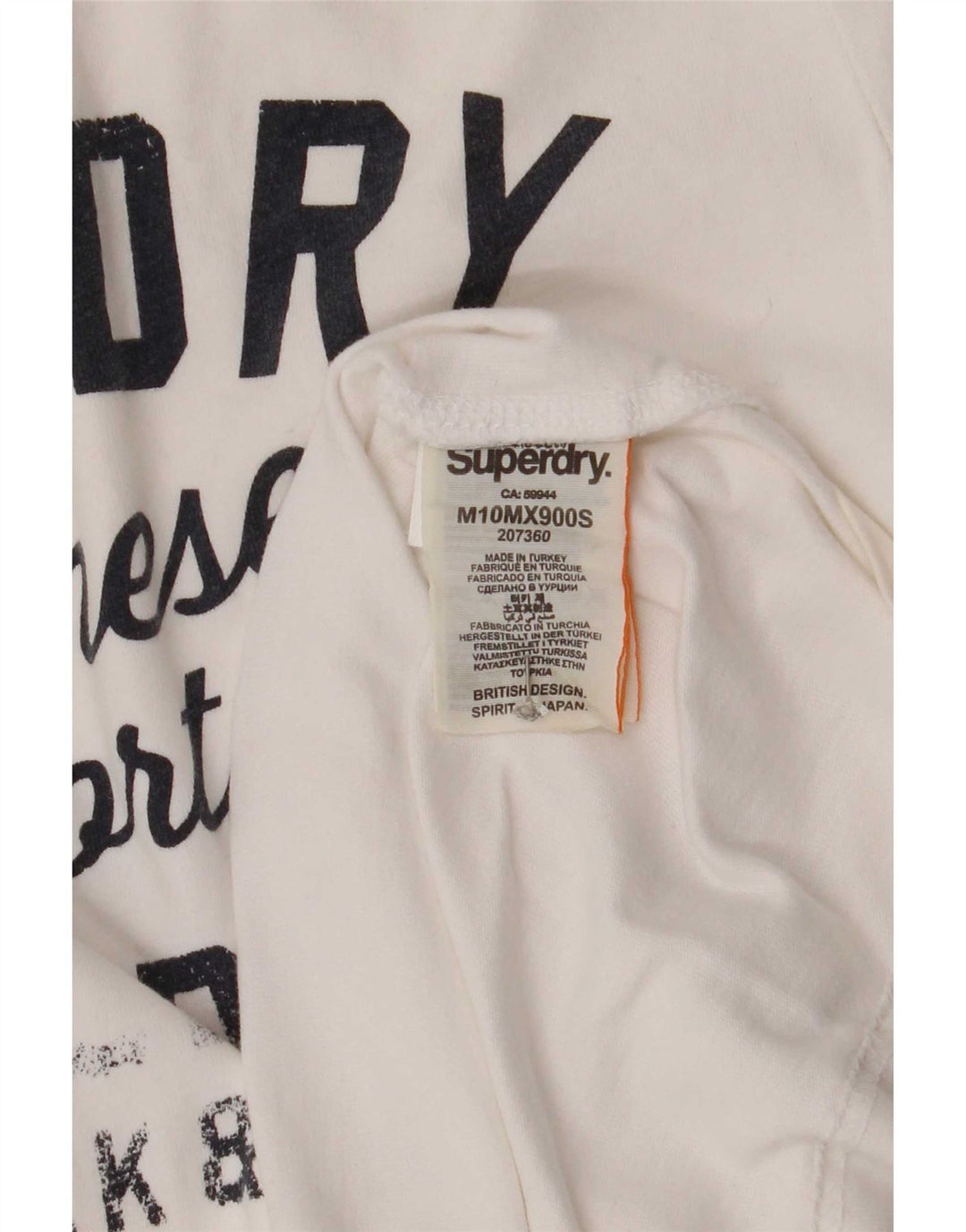Superdry Grafisk T-shirt til mænd, medium hvid bomuld