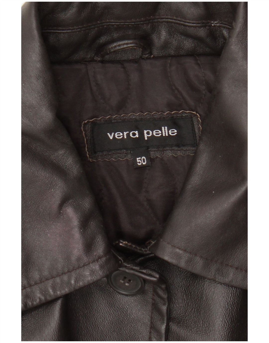 Vintage læderfrakke til kvinder IT 50 XL brunt læder