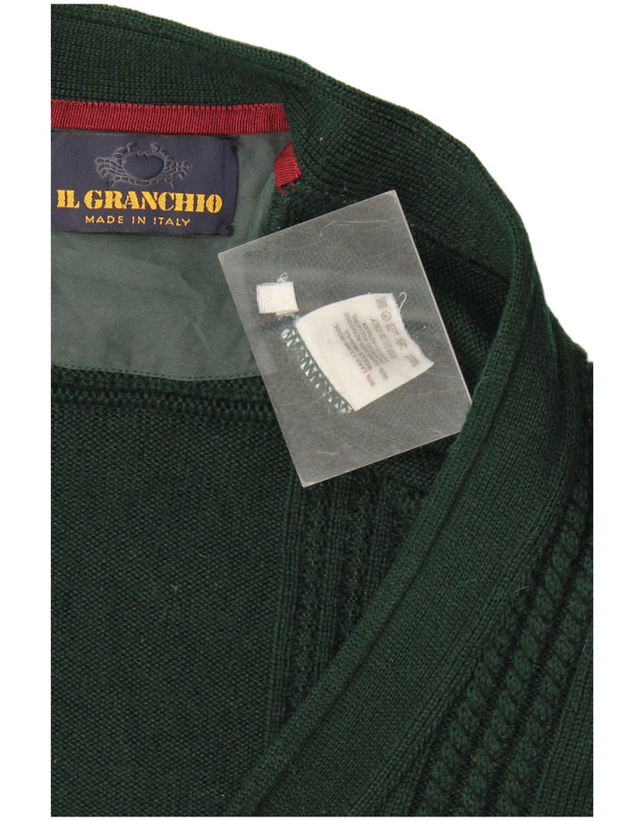 Il Granchio Herre Cardigan Sweater XL Grøn Uld