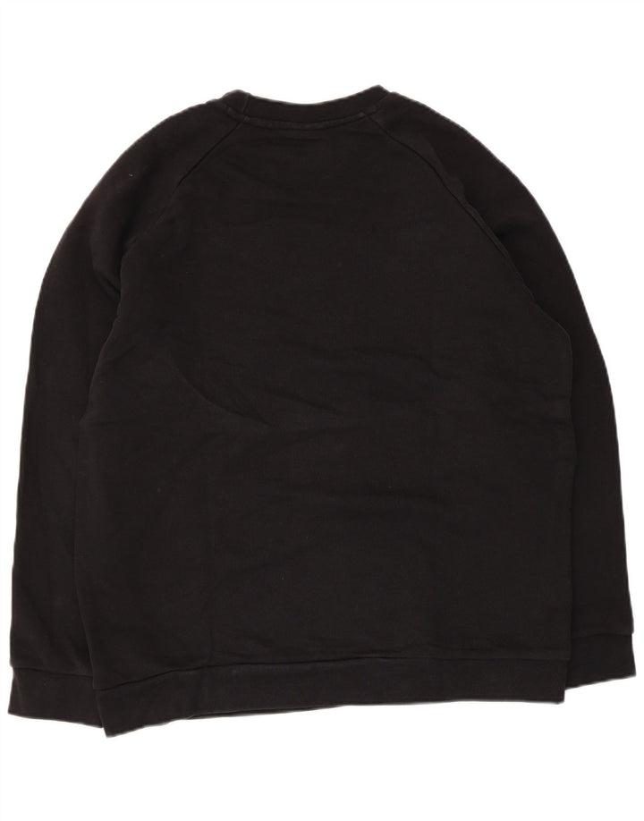 ADIDAS Grafisk Oversized Sweatshirt Jumper UK 10 Small Black Bomuld