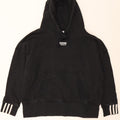 ADIDAS Womens Oversized Hoodie Jumper UK 14 Medium  Black Cotton Vintage Adidas and Second-Hand Adidas from Messina Hembry 