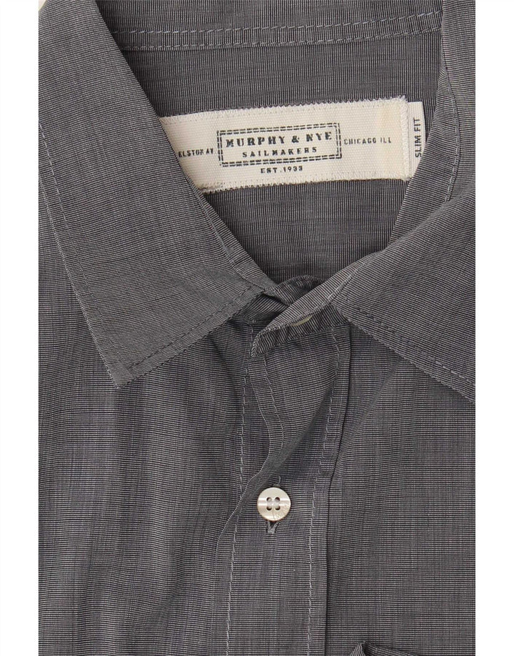 Murphy & Nye Herre Slim Fit skjorte, stor grå