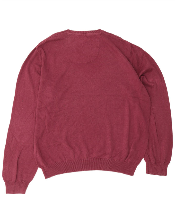 Marks & Spencer Herre Regular Fit V-hals sweater 2XL rødbrun bomuld