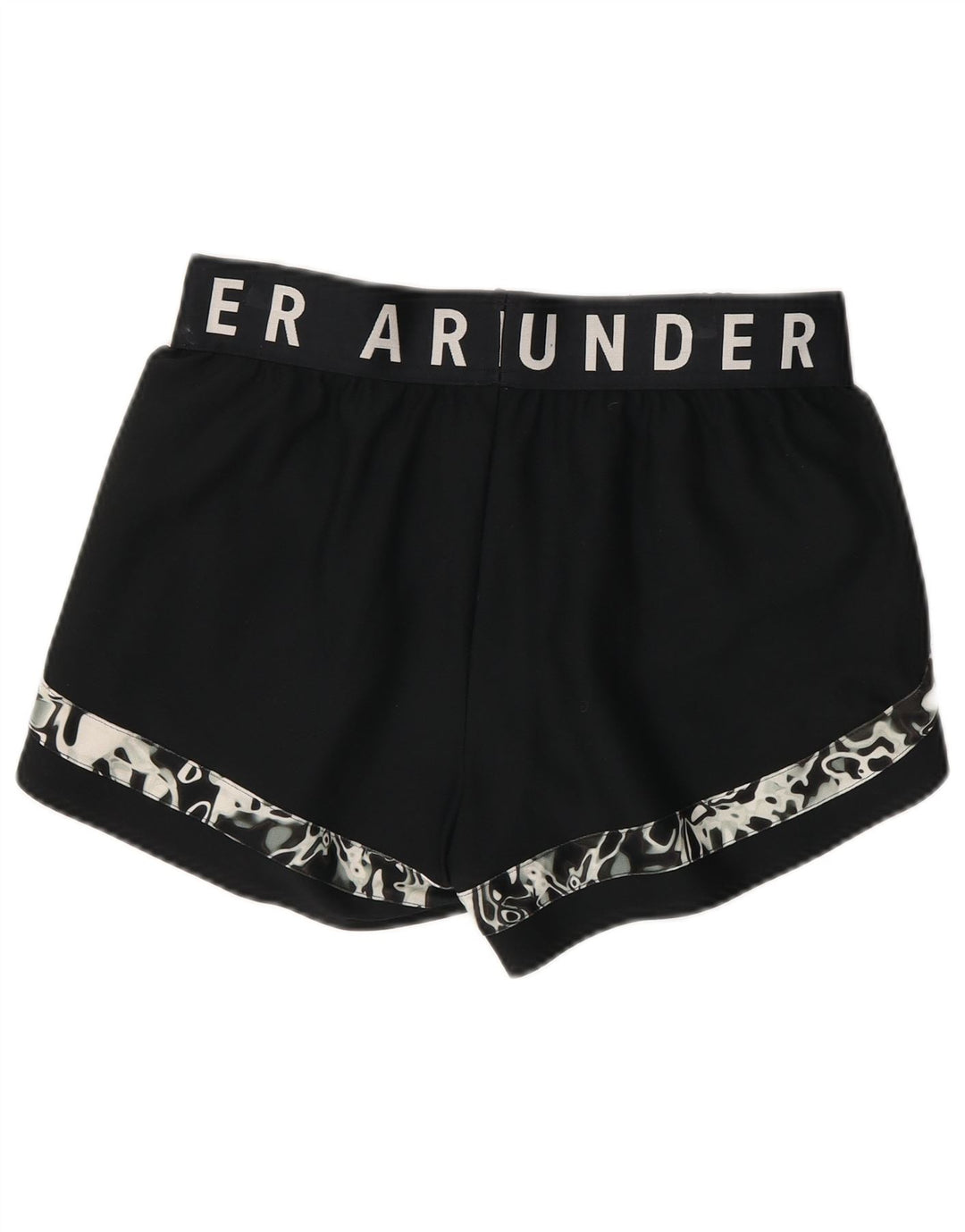Under Armour Sportsshorts til kvinder med abstrakt mønster UK 12 Medium Sort