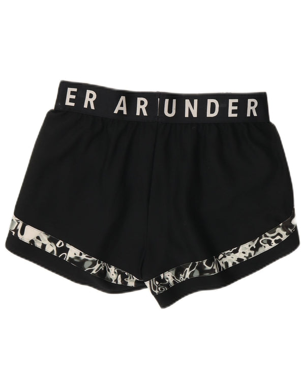Under Armour Sportsshorts til kvinder med abstrakt mønster UK 12 Medium Sort