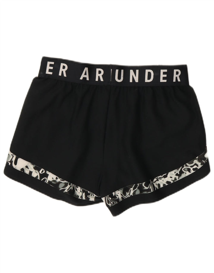Under Armour Sportsshorts til kvinder med abstrakt mønster UK 12 Medium Sort