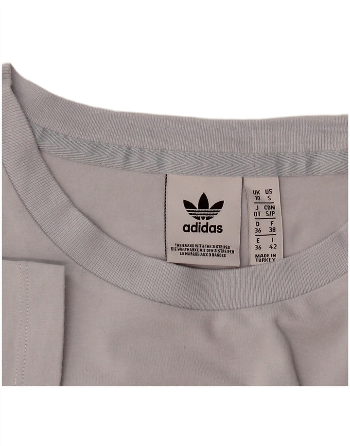 Adidas Dame Grafisk T-Shirt Top UK 10 Lille Grå