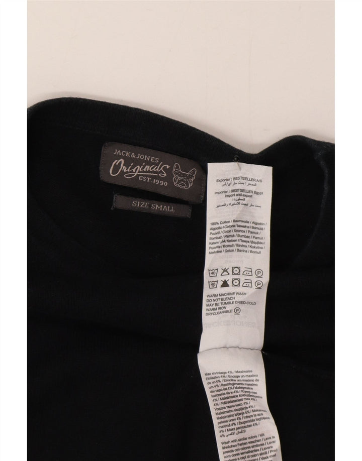 Jack & Jones Herre sweater med rund hals, lille sort bomuld