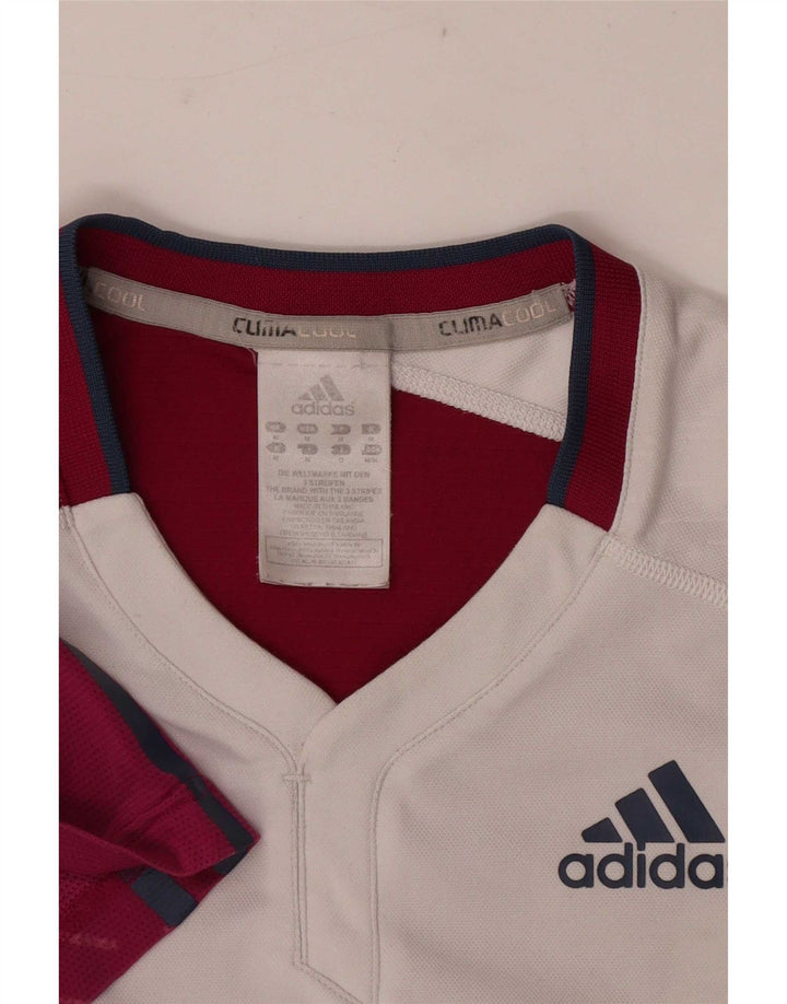 Adidas Herre Climacool T-Shirt Top Medium White Colourblock Polyester
