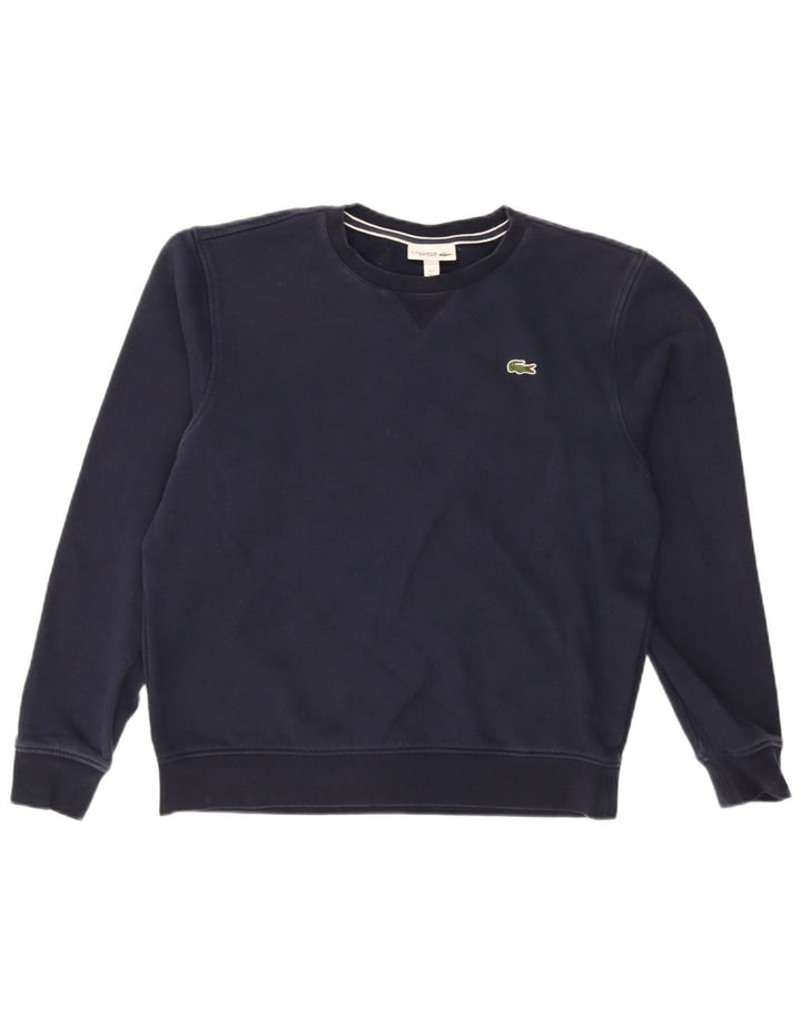 Lacoste Herre Sweatshirt Jumper Størrelse 5 Large Marineblå Bomuld