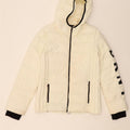 DKNY Womens Graphic Hooded Padded Jacket UK 14 Medium Off White Nylon Vintage Dkny and Second-Hand Dkny from Messina Hembry 