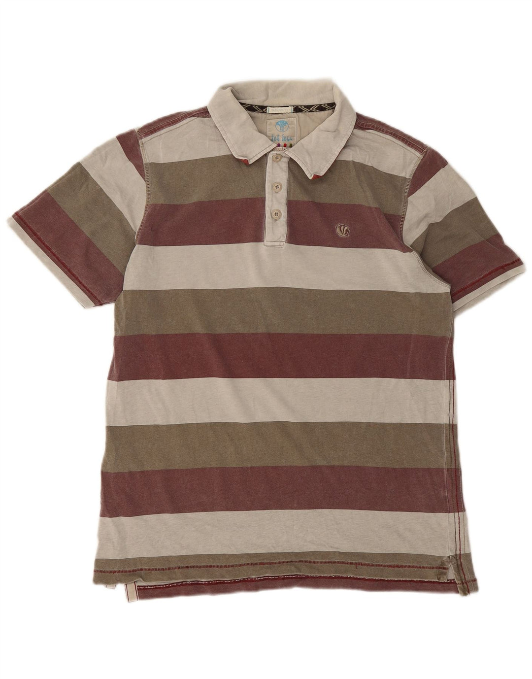 Fat Face Herre Polo Shirt Medium Flerfarvet Stribet Bomuld