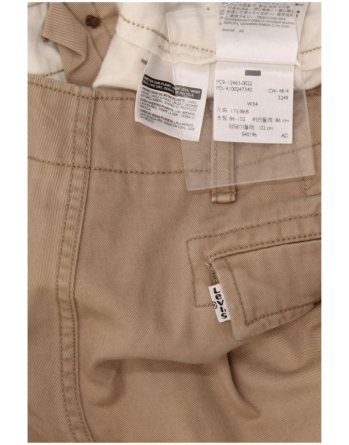 LEVI'S Mens Cargo Shorts W34 Large Brown Cotton