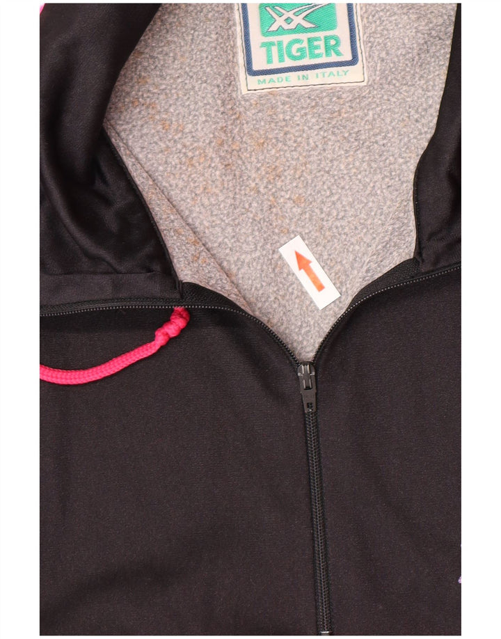 Asics Dame Pullover Træningsdragt Top IT 48 Small Black Colourblock 90'erne