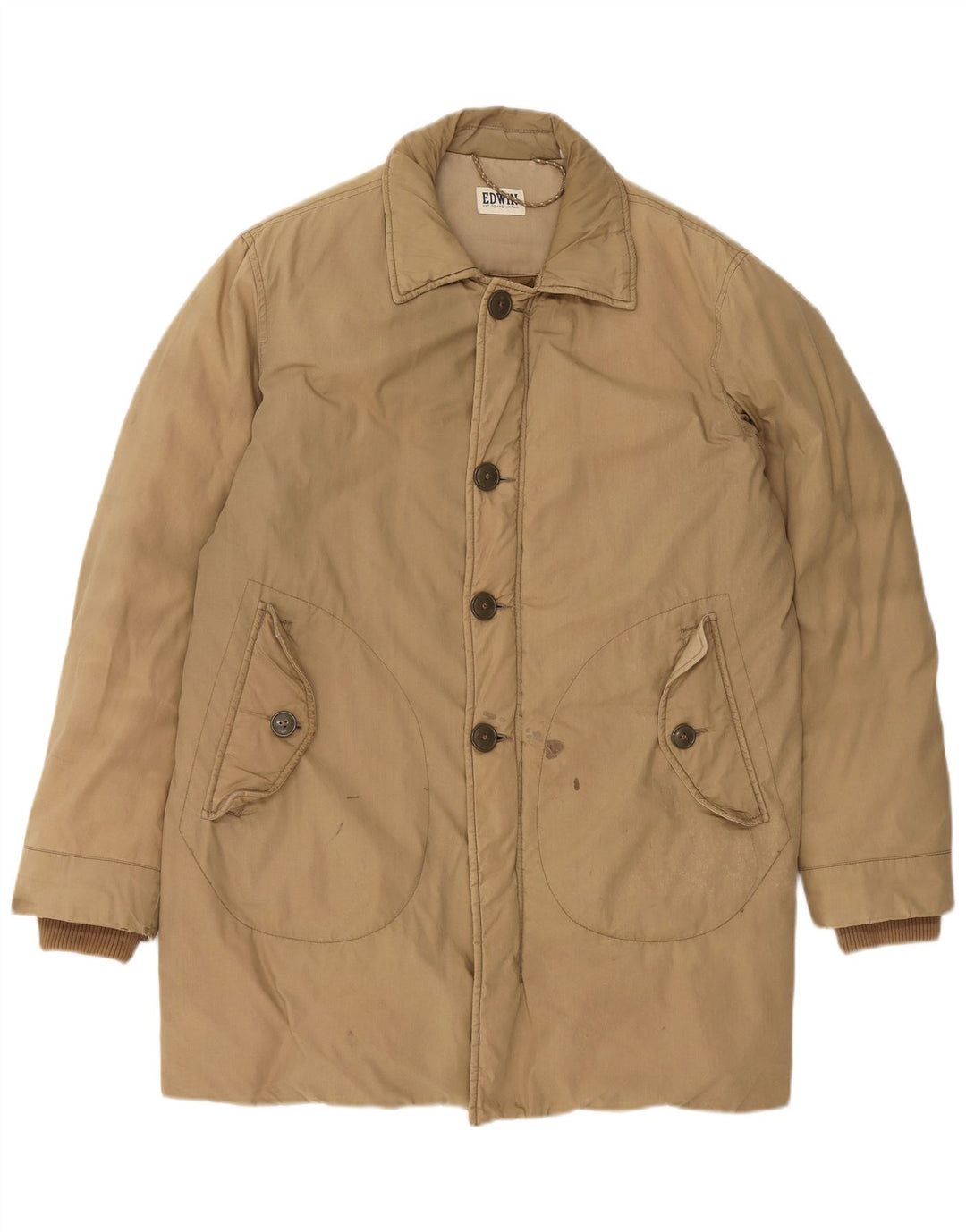 EDWIN Polstret frakke til mænd UK 38 Medium Beige Bomuld