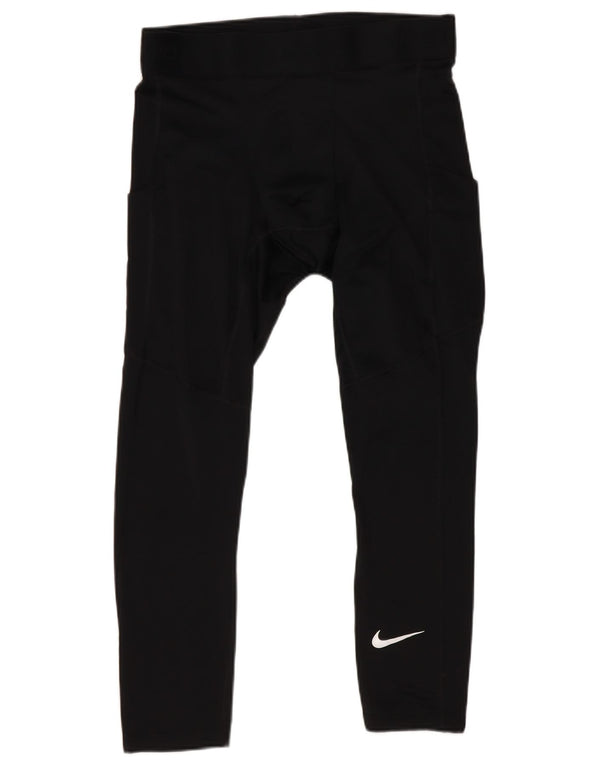Nike Dame Tight Fit Crop Leggings UK 12 Medium Sort Polyester