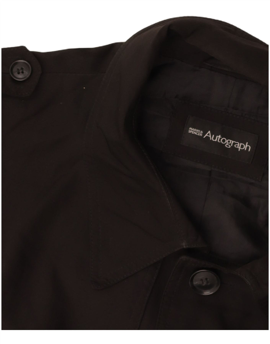 MARKS & SPENCER Mens Autograph Trench Coat UK 42 XL Black