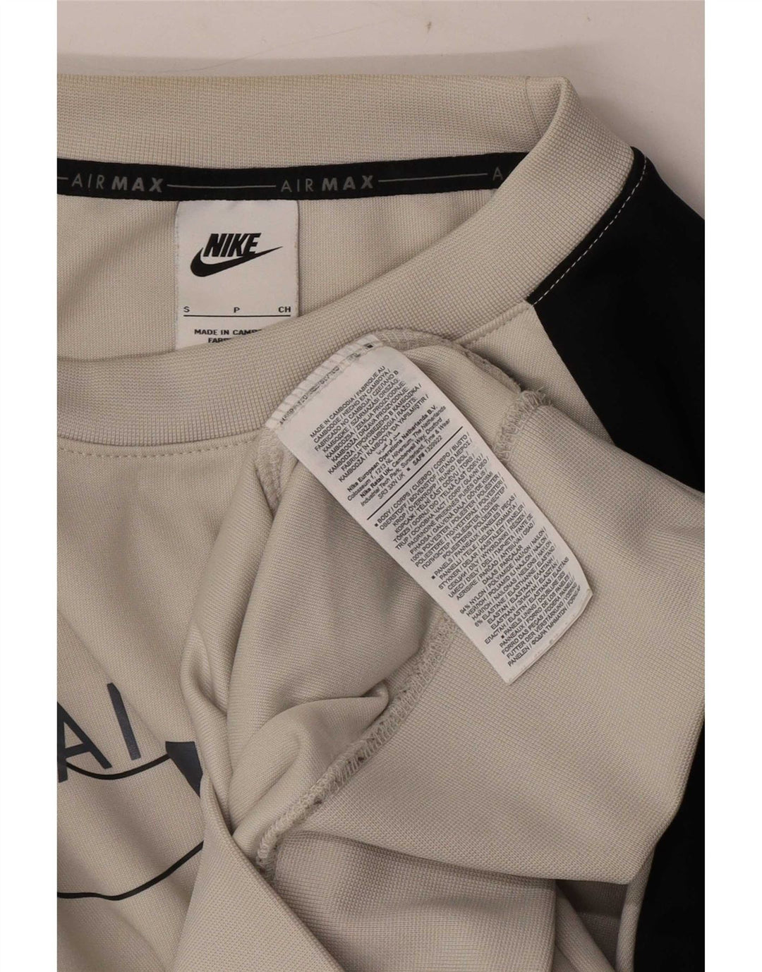 Nike grafisk sweatshirt til mænd, lille grå farveblok polyester