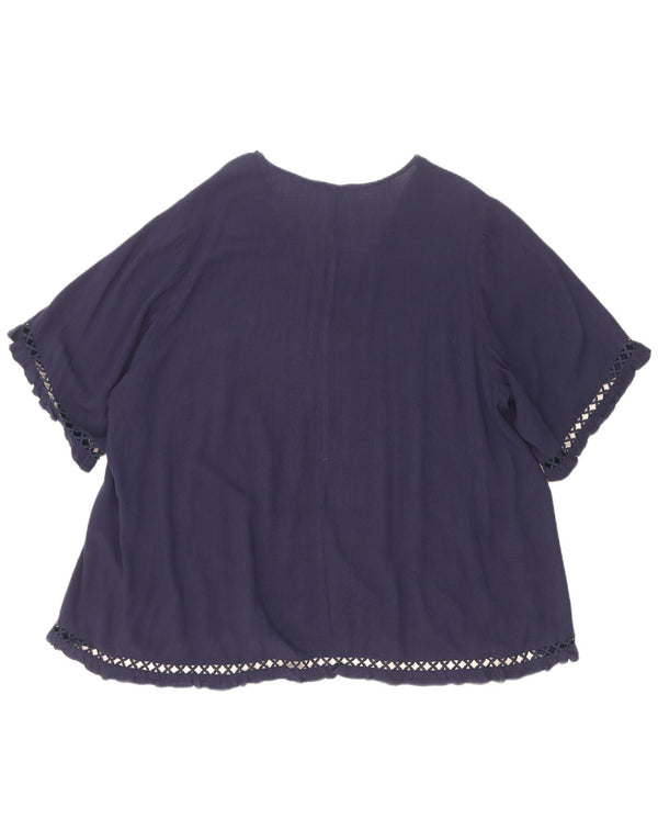 Marks & Spencer Womens Autograph Oversized bluse Top UK 18 XL Navy Blue