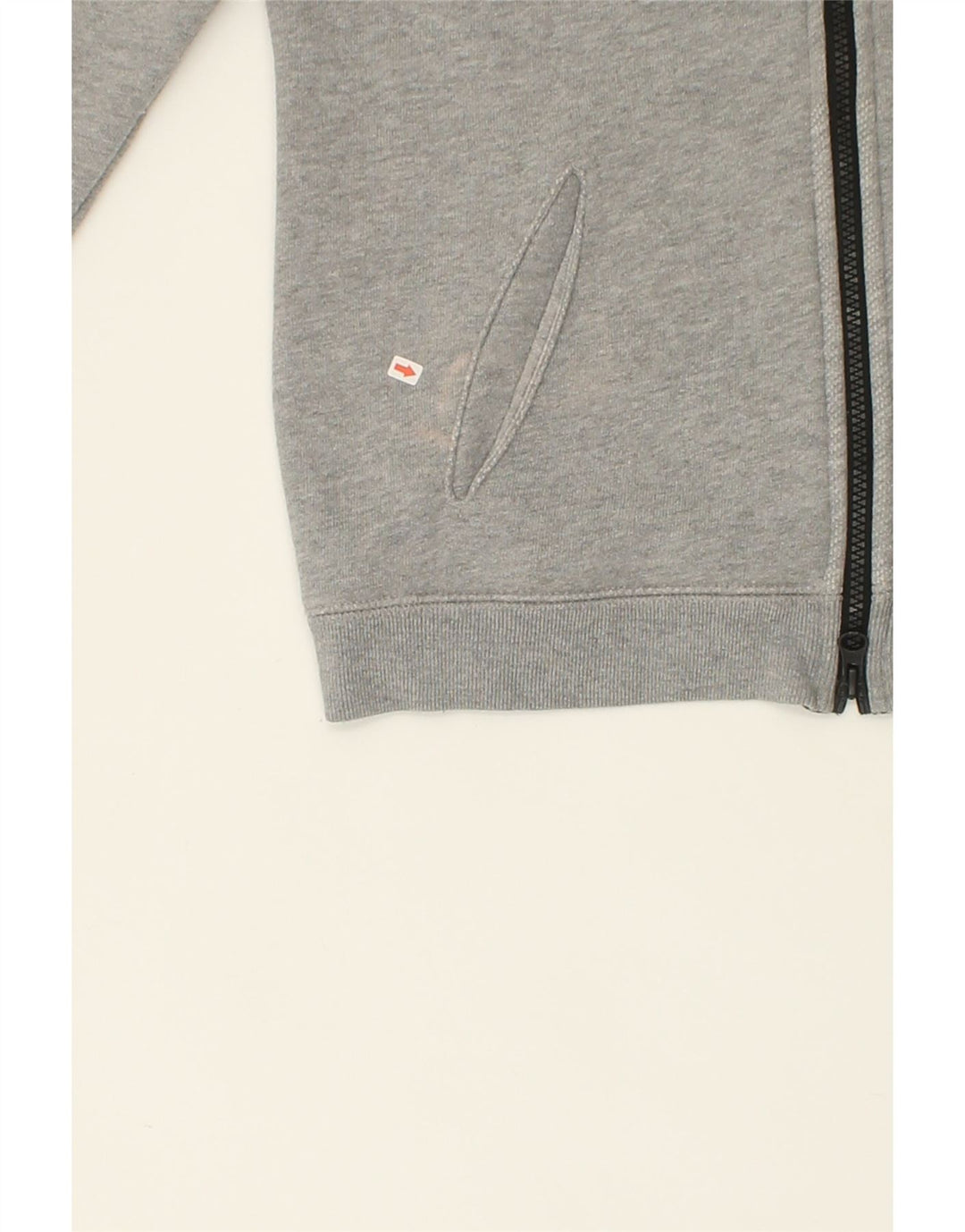 NIKE Womens Graphic Zip Hoodie Sweater UK 14 Medium Grey Cotton Vintage Nike and Second-Hand Nike from Messina Hembry 