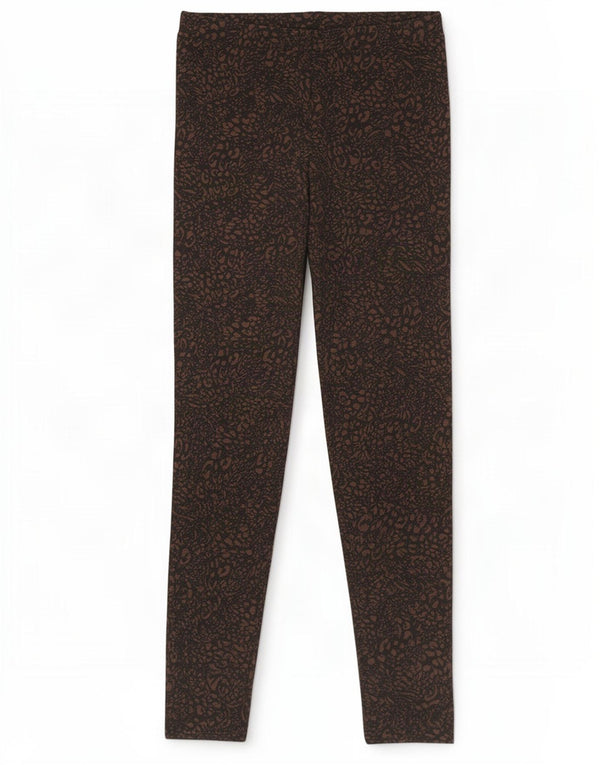 Marks & Spencer Womens Leggings UK 10 Small Brown Animal Print Bomuld