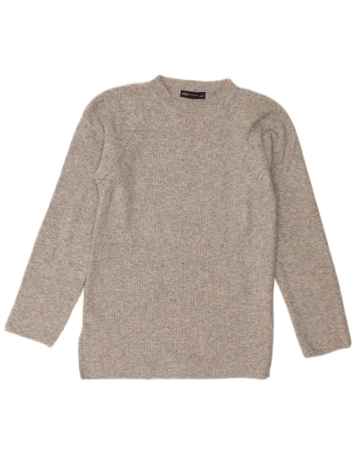 Marks & Spencer Dame sweater med rund hals DK 12 Medium Grey Flecked