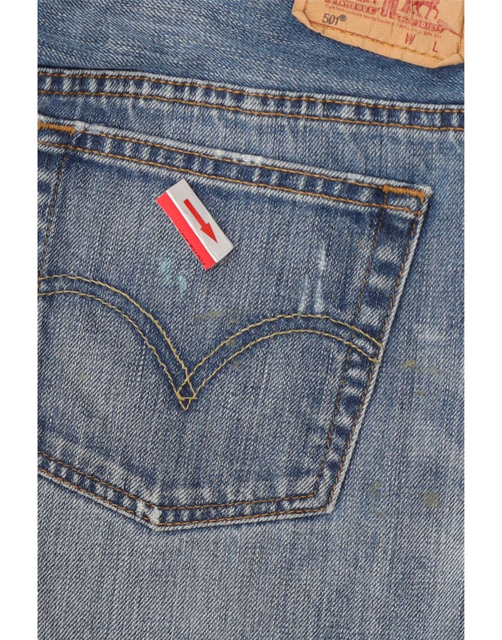 Levi's Womens 501 grafiske denimshorts W30 Mellemblå blomstret bomuld