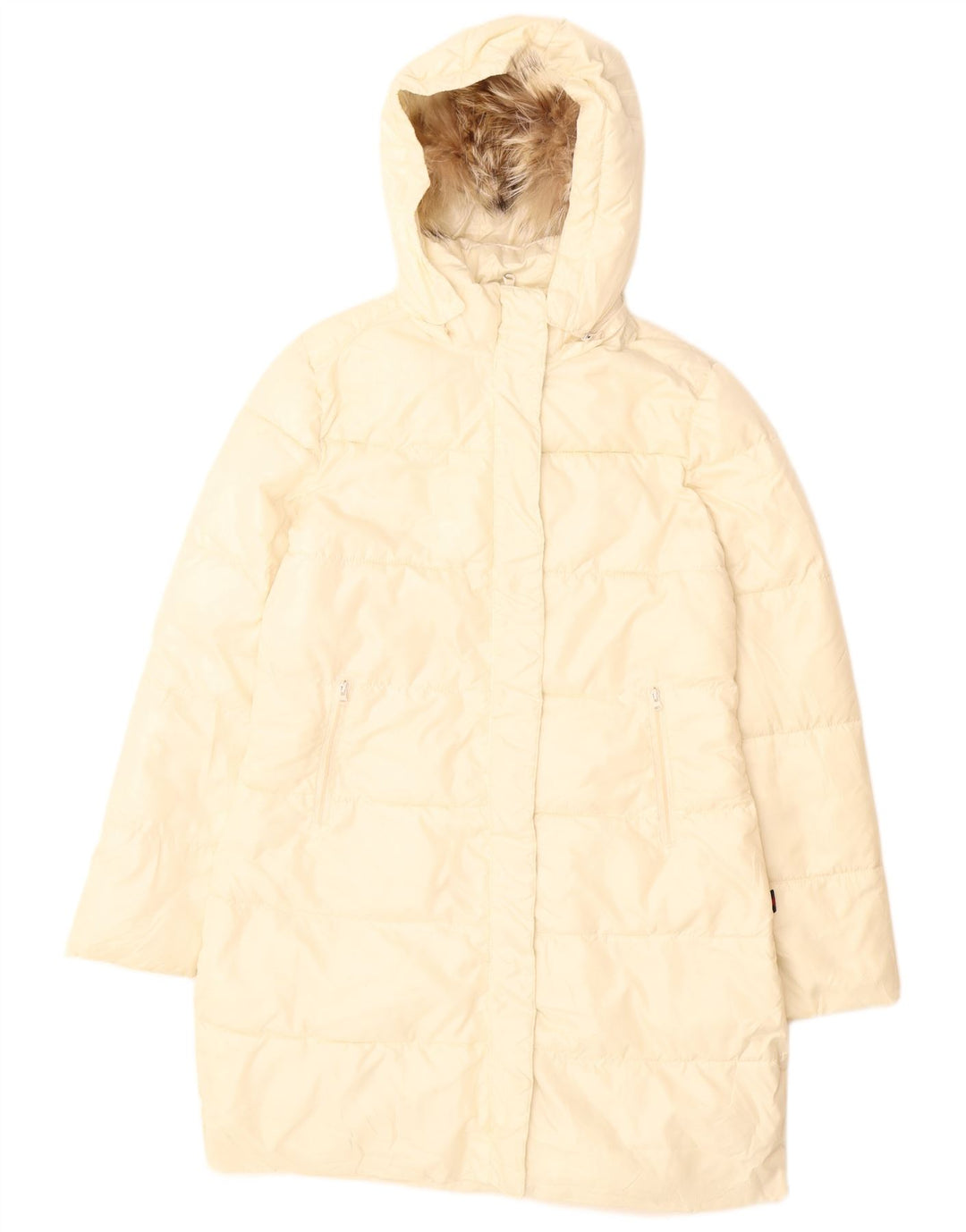 Kappa Dame Hætte Polstret Frakke UK 12 Medium Off White Polyester