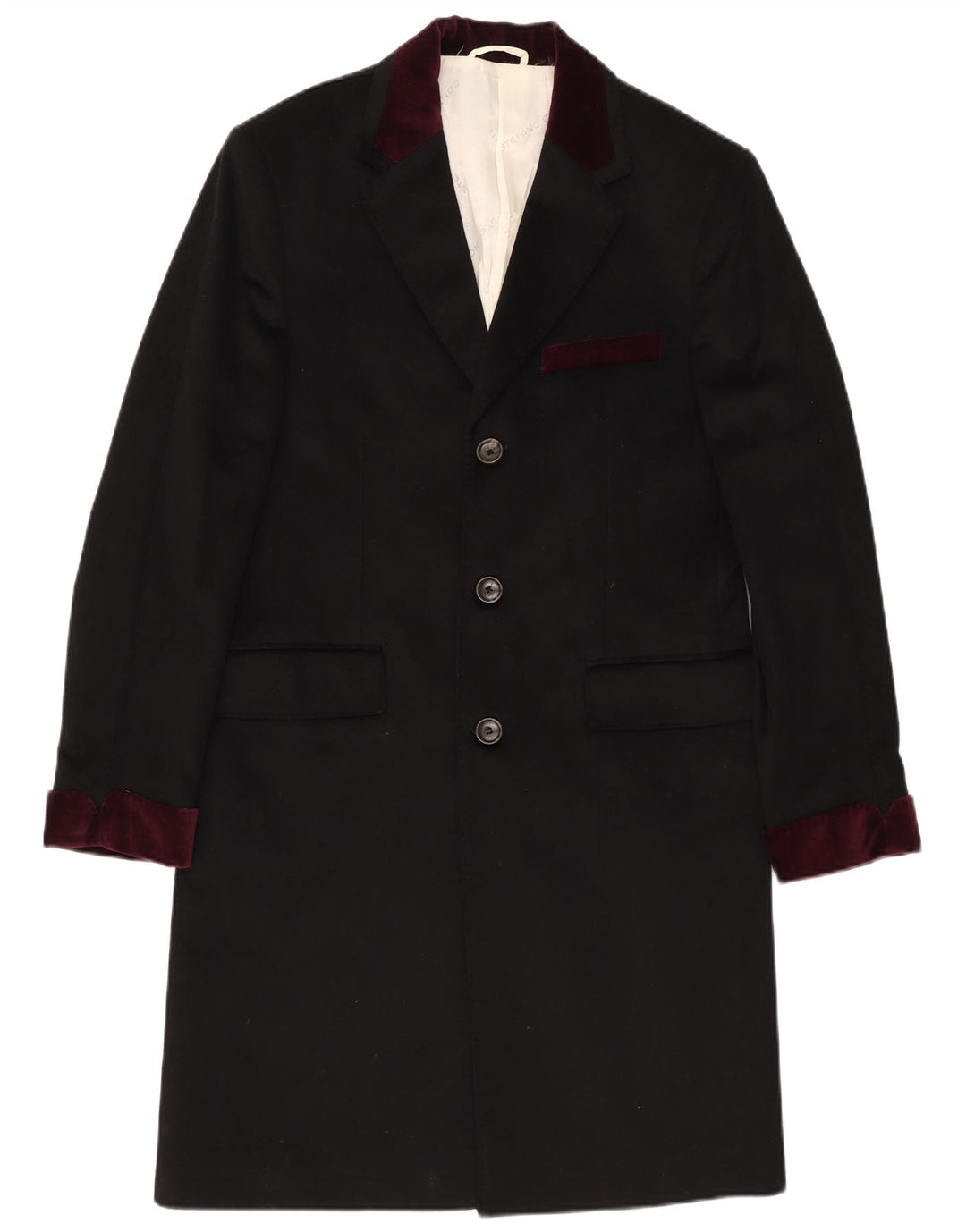 Stefano Conti Herre Overfrakke IT 50 Large Black Cashmere