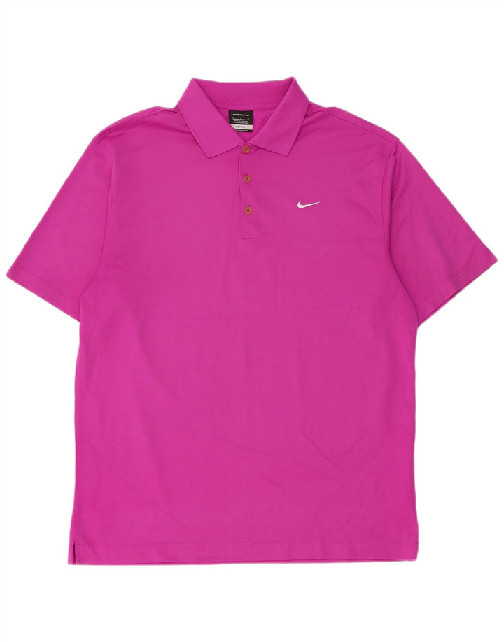 Nike Herre Dri Fit Polo Shirt Large Pink Polyester