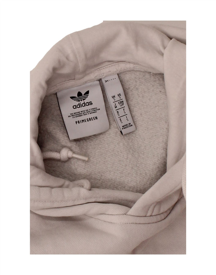 ADIDAS Mens Hoodie Jumper Small Off White Cotton Vintage Adidas and Second-Hand Adidas from Messina Hembry 