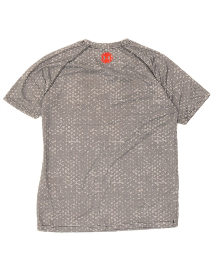 UNDER ARMOUR Herre Heat Gear T-Shirt Top Medium Grå Geometrisk