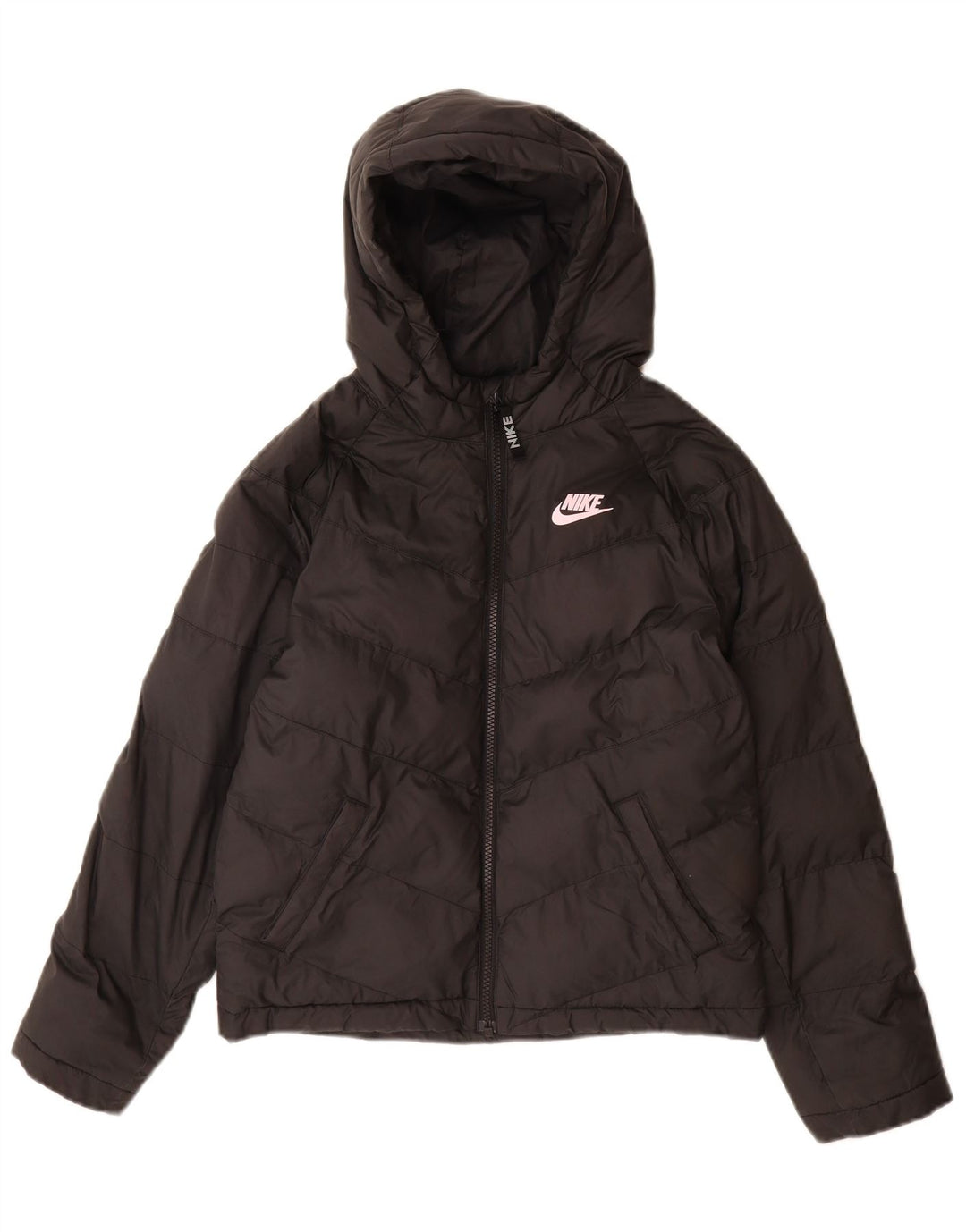 Nike drenge hættepolstret jakke 10-11 år medium sort polyester
