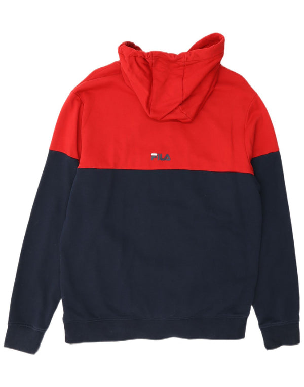 Fila Herre grafisk hættetrøje Jumper Medium Marineblå Colourblock Bomuld