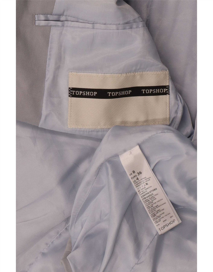 Topshop Dame 1 Knap Blazer Jacket UK 8 Small Grå Polyester